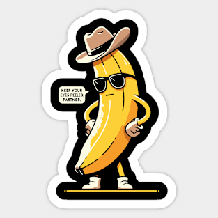 Banana Cowboy Cowgirl Country Western Novelty Funny Banana Sticker